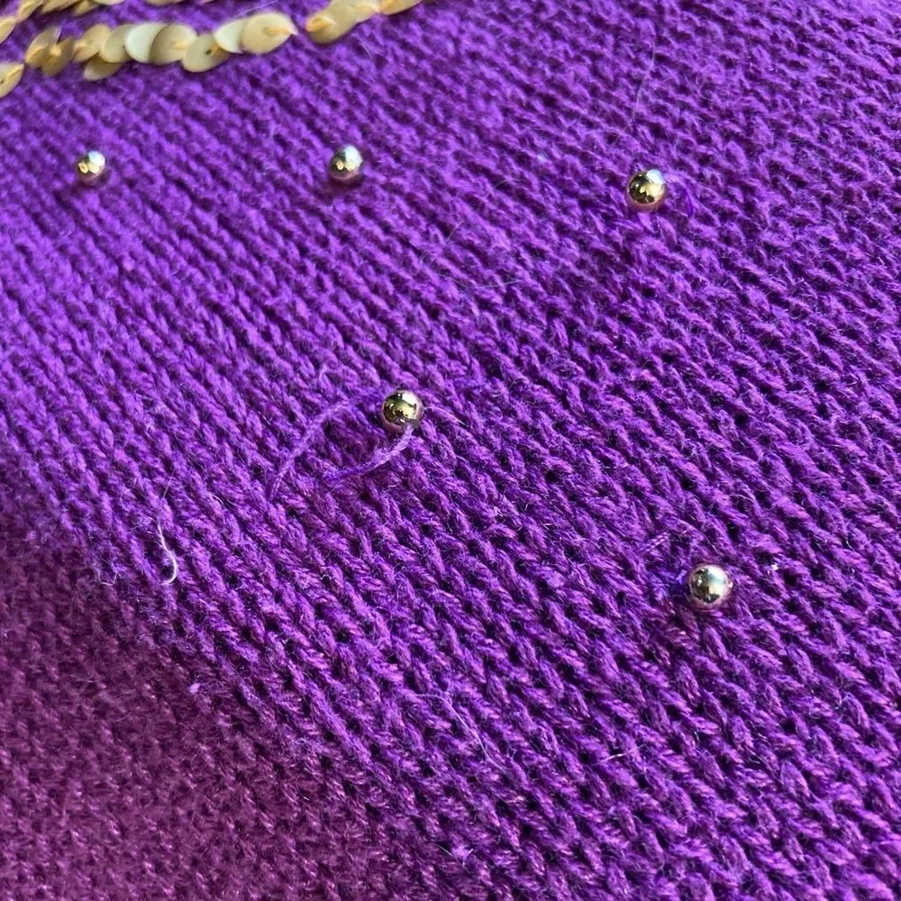 Victoria Harbour Purple Sweatshirt with Gold Accents